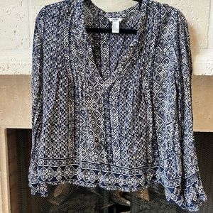 Blue and white blouse